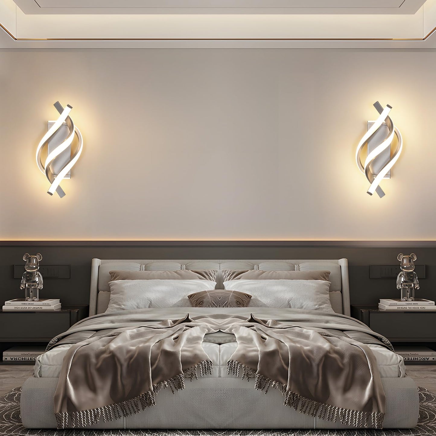 Comely Aluminium LED Wall Light Indoor Gold 22 W 2500 LM Modern Wall Light LED Wall Lighting Neutral Light 4500 K for Living Room Bedroom Hallway