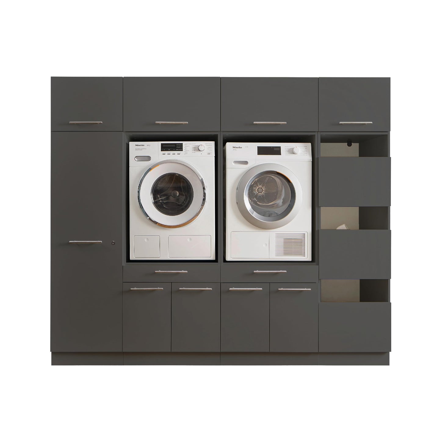 LAUNDREEZY Cabinet Attachment for Washing Machine Cabinet, White, Attachment Cabinet for Additional Storage Space in the Laundry Room, 50 x 38 x 67.5 cm (W x H x D)