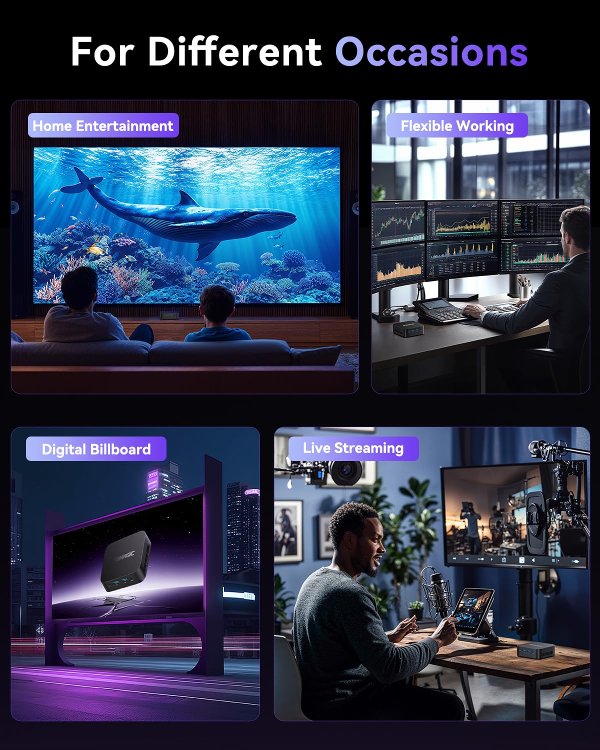 ACEMAGICIAN Alder Lake N95 Mini PC 3.4GHz 16GB DDR4 RAM 512GB M.2 SSD Micro Desktop Computer, 4K UHD HDMI+DP, Dual Band WiFi/BT4.2/Gigabit Ethernet for Business, Home Theater, W11 Pro