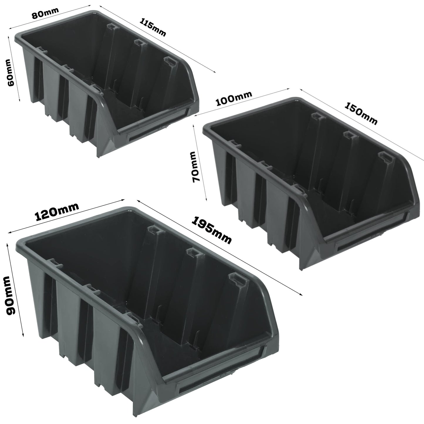 Storage System Wall Shelf 770 x 780 mm | Pack of 82 | Stacking Boxes Storage Boxes | Extra Strong Wall Plates | Shelf Expandable | Workshop Shelf Storage Shelf Workshop Wall Shelf Boltless Shelf