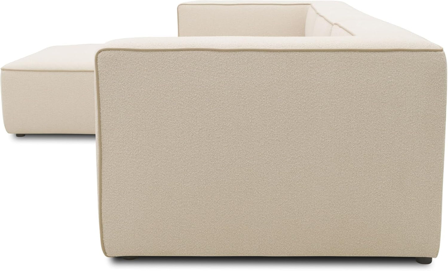 DOMO. collection Adrian Modular Sofa, 3-Seater Made of 2 x Corner Chairs and 1 x Chair, Big Sofa, Module Couch, 3 Upholstery Elements, 3-Seater Couch, 301 x 108 x 69 cm (W x D x H), Cream