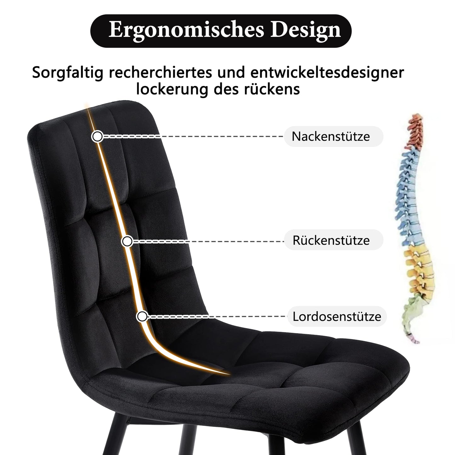 Gegtuon Esstisch mit 4 Stühlen für 4 Personen 140x80 cm, 5 teilig Tisch Rechteckig für Küche, Modern Küchentisch mit Schwarz Tischbeine, Essgruppe für Esszimmer Wohnzimmer, Leinen, Dunkelgrau