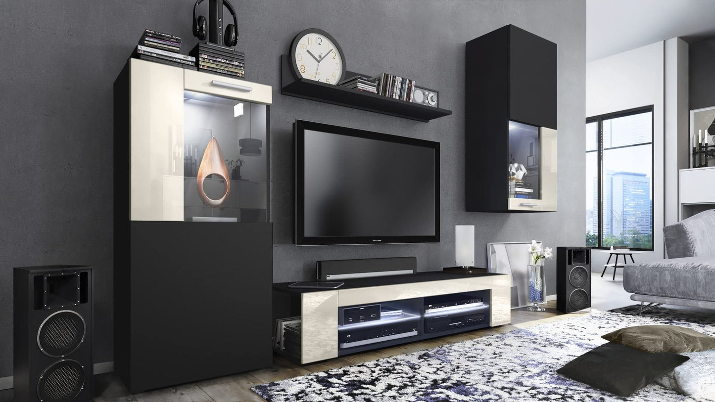 Vladon Movie Wall Unit, Black