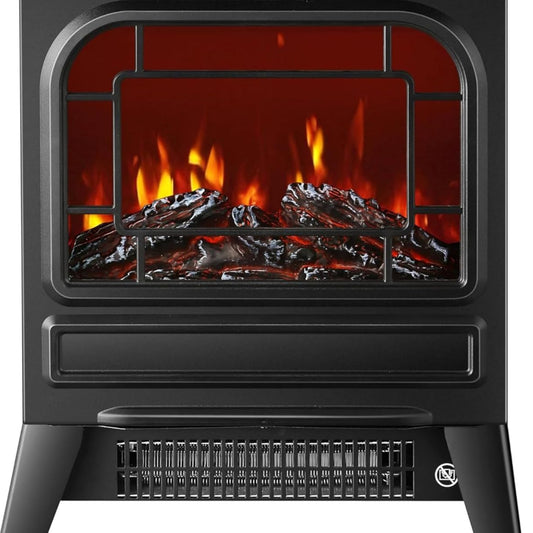Electric Fireplace with Fan Heater, 1950 W, Electric Fireplace, Electric Heater, LED Fireplace Effect, Fireplace, Flame Effect, Heater, Oven, Quiet Adjustable, Black