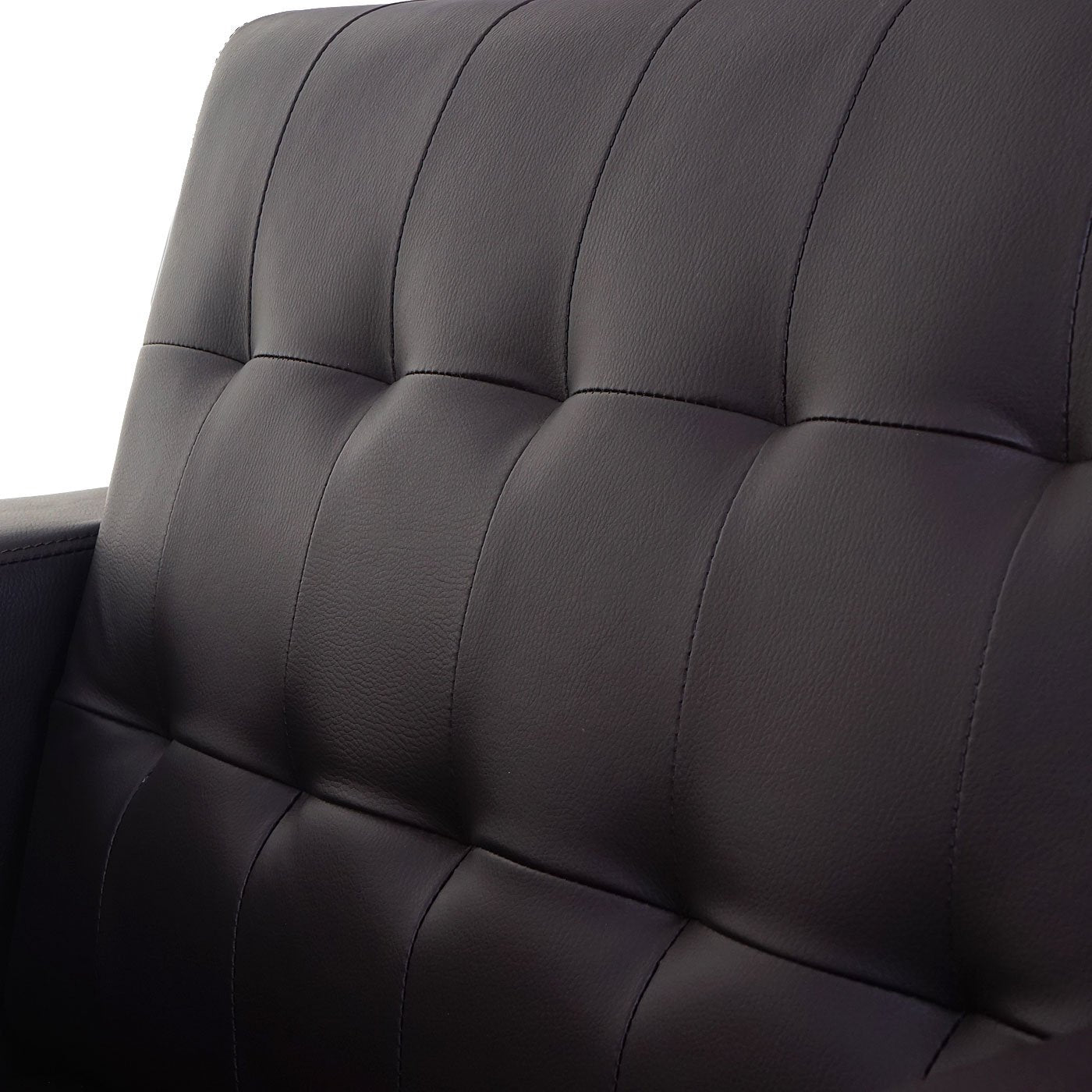 3-1-1 Sofagarnitur Kunda, Couch Loungesofa Kunstleder, Metall-Füße - schwarz