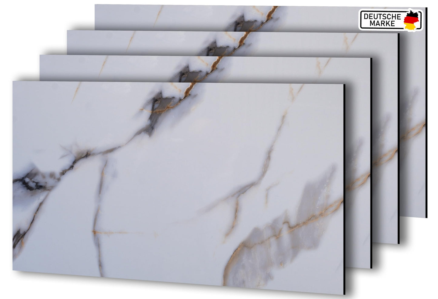 AS Country Stone, Marble Look, Wall Panels, 60 x 120 cm, Polyvinyl Chloride (PVC) Wall Cladding, Made of Plastic, Panels for Kitchen, Bathroom and More, Kitchen Back Wall Panel Light Concrete