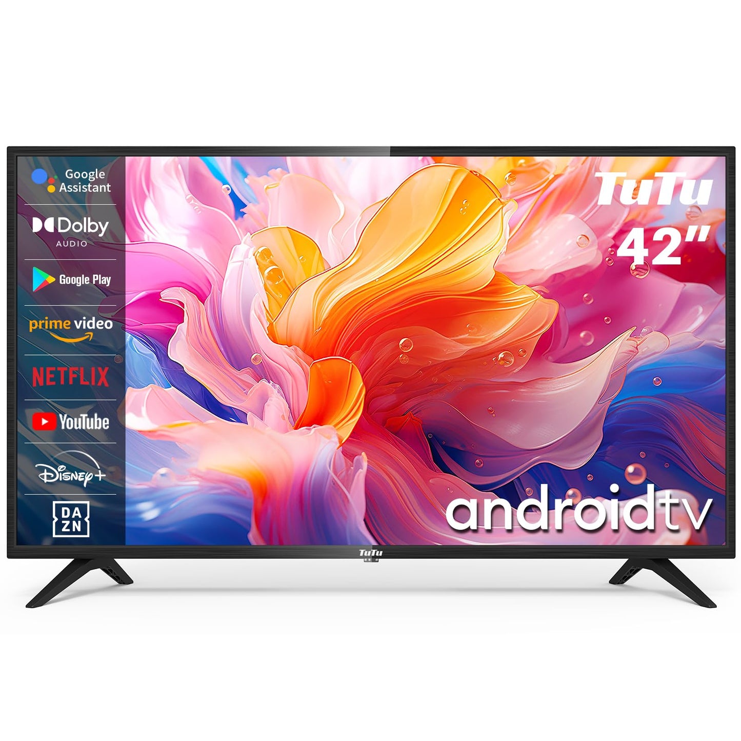 TuTu Smart TV 25 Zoll (64 cm) Full HD VIDAA Fernseher mit WLAN Triple Tuner (DVB-T/T2, DVB-C, DVB-S/S2) APP Store HDMI USB (TUV25FQ1B, 2024)
