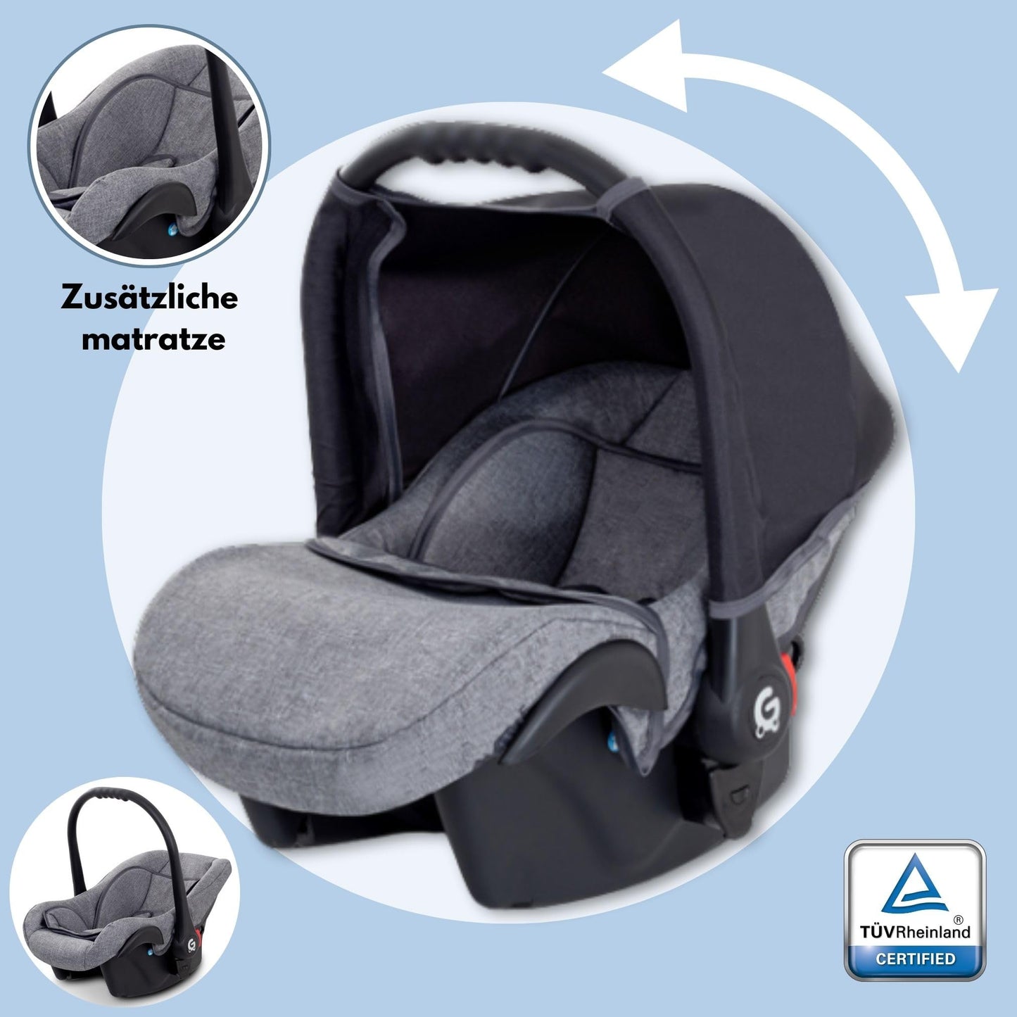 Boston 3-in-1 Combi-Pram Pram Baby Car Seat Buggy Carlo Complete Set