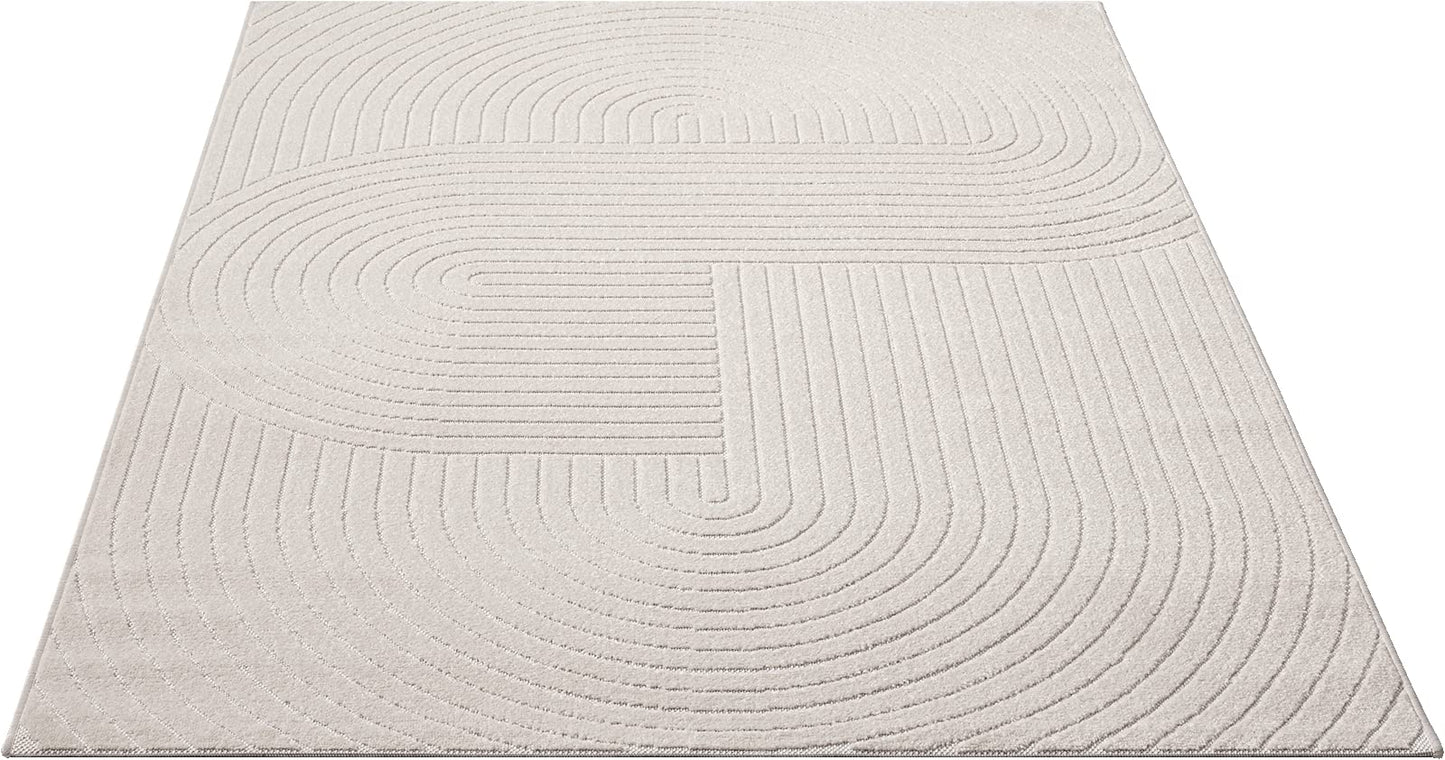 the carpet Santo Plus - Hochwertiger Outdoor Teppich, Passend für Wohnzimmer, Schlafzimmer und Terrasse, Wetterfest, langlebig und pflegeleicht, Creme, 140 x 200 cm