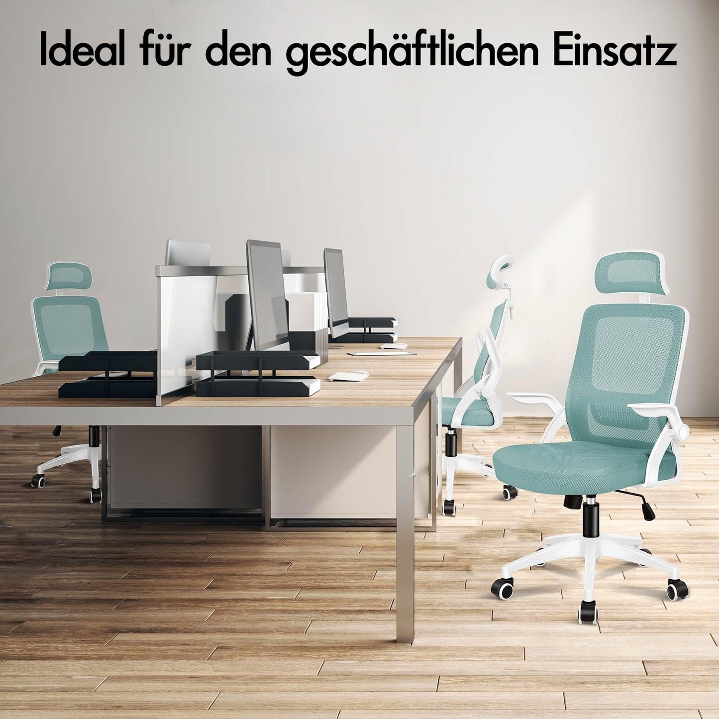 ALFORDSON Ergonomic Office Desk Chair, Computer Chair with Dynamic Lumbar Support, Tilting Swivel Chair with Flip Up Armrest, Black