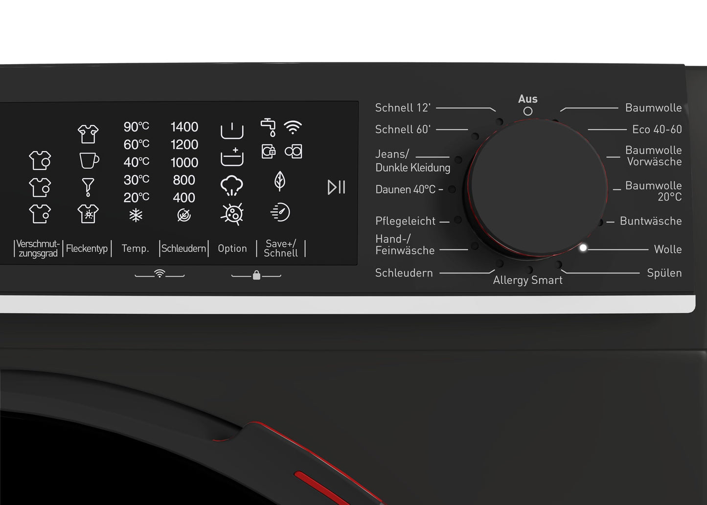 Sharp ES-WNFL914CMDA-DE Washing Machine, 9 kg, 1400 rpm, Energy Efficiency Class A (-20%), Inverter Motor, AquaStop, AquaGuard, WiFi, LED Touch, Steam Function, Black