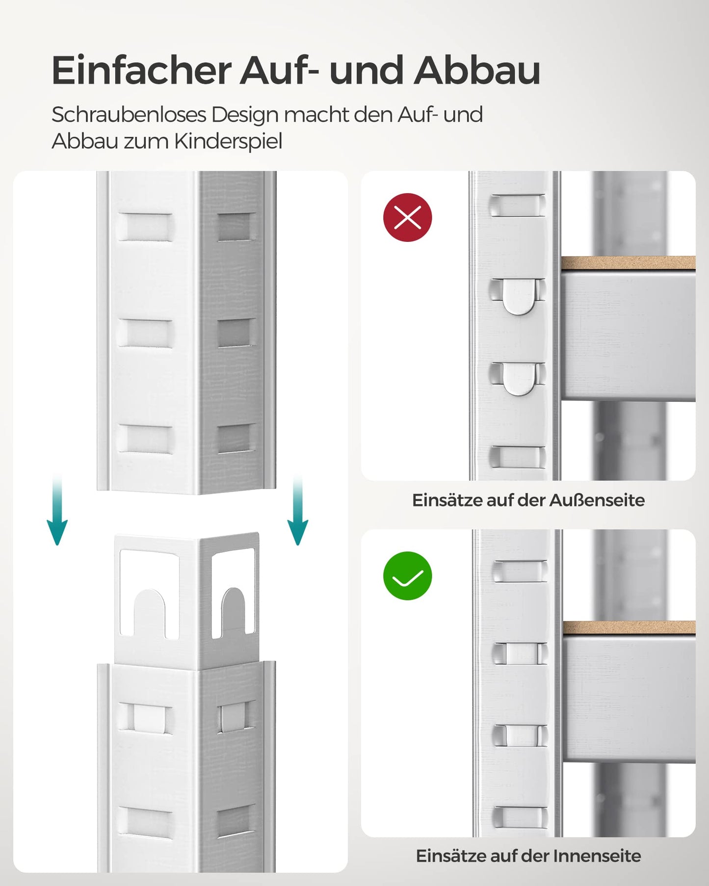 SONGMICS Heavy Duty Shelving Unit Set of 2 Cellar Shelves Storage Shelves 40 x 80 x 160 cm Shelf with Steel Frame Maximum Load 520 kg 4 Adjustable Shelves Silver GLR044E02
