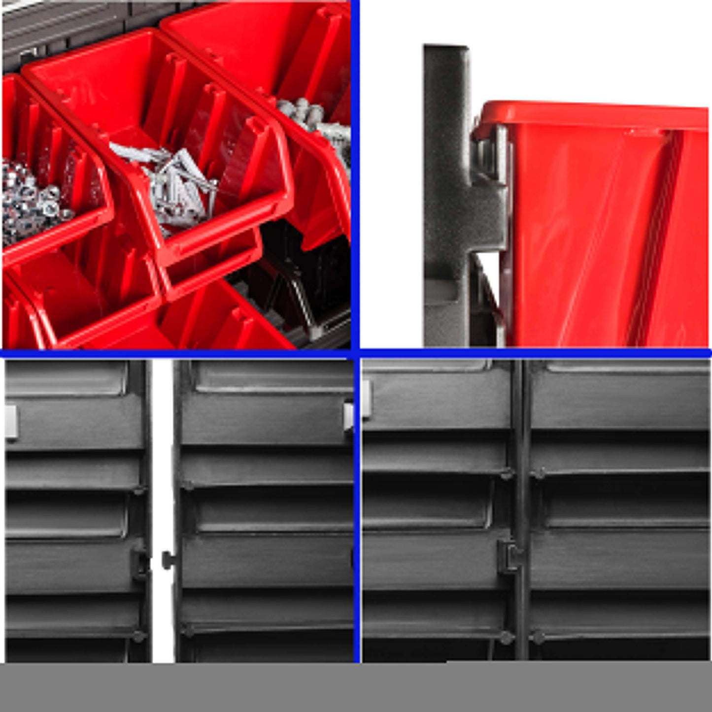 Storage System Wall Shelf 1152 x 390 mm | Pack of 55 | Stacking Boxes Storage Boxes | Extra Strong Wall Plates | Shelf Expandable | Workshop Shelf Storage Shelf Workshop Wall Shelf Boltless Shelf