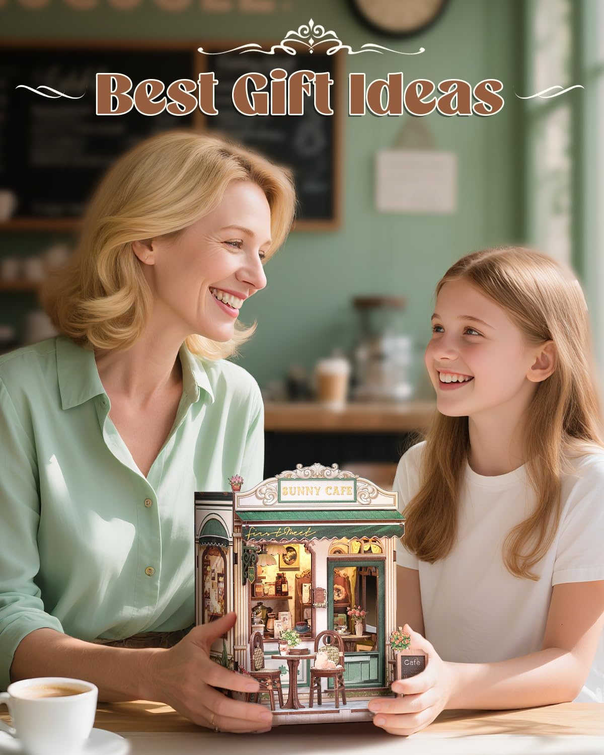 Endless Limit DIY Miniatur Haus Bausatz für Erwachsene,Puppenhaus Gewächshaus mit LED Licht,3D Puzzle Buchstütze aus Holz Modellbausatz Bastelset Bücherregal Deko Geschenken (Rose Garden Tea House)