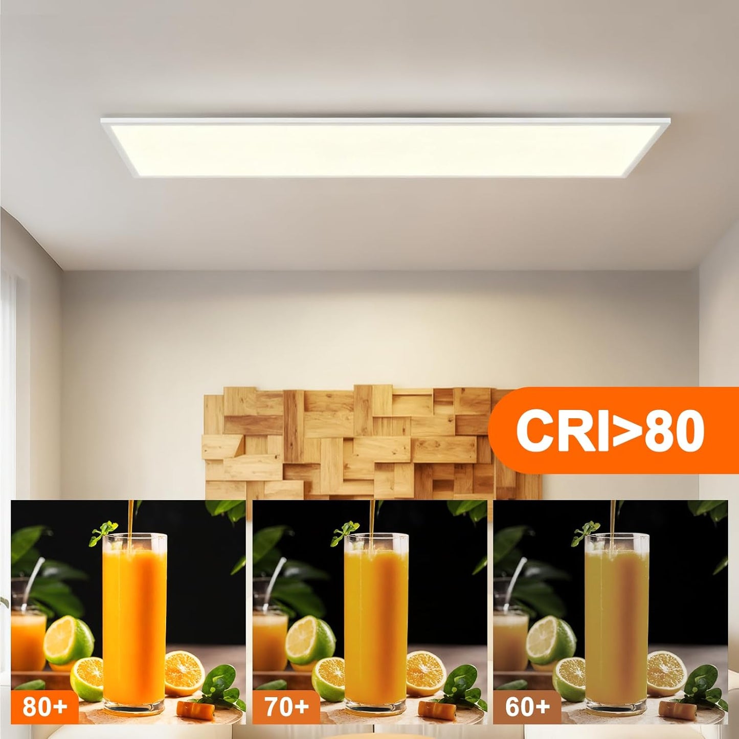 LED Panel Ceiling Light - 100 x 25 cm Long Rectangular Ceiling Light Flat 42 W Ceiling Panel Dimmable with Remote Control White Kitchen Lamp Daylight Lamp for Office Kitchen Hallway Living