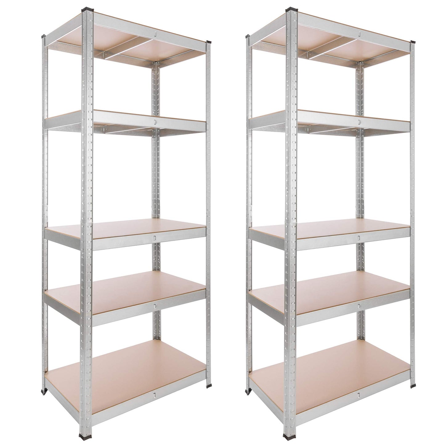 Arebos Heavy Duty Shelving Set of 2 | 180 x 75 x 45 cm | 875 kg Load Capacity | 5 MDF Panels | Easy to Assemble with Plug-In System Shelving Unit Storage Shelving Cellar Shelving Workshop Shelving
