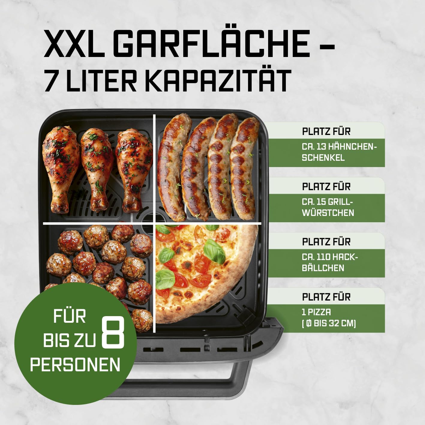 GOURMETmaxx Digitale Heißluftfritteuse 12 L, XXL-Edelstahl-Ofen | Airfryer + Timer, Touchdisplay, Drehspieß | fettarm, energiesparend frittieren | 10 Programme inkl. Pizza | 1800 W