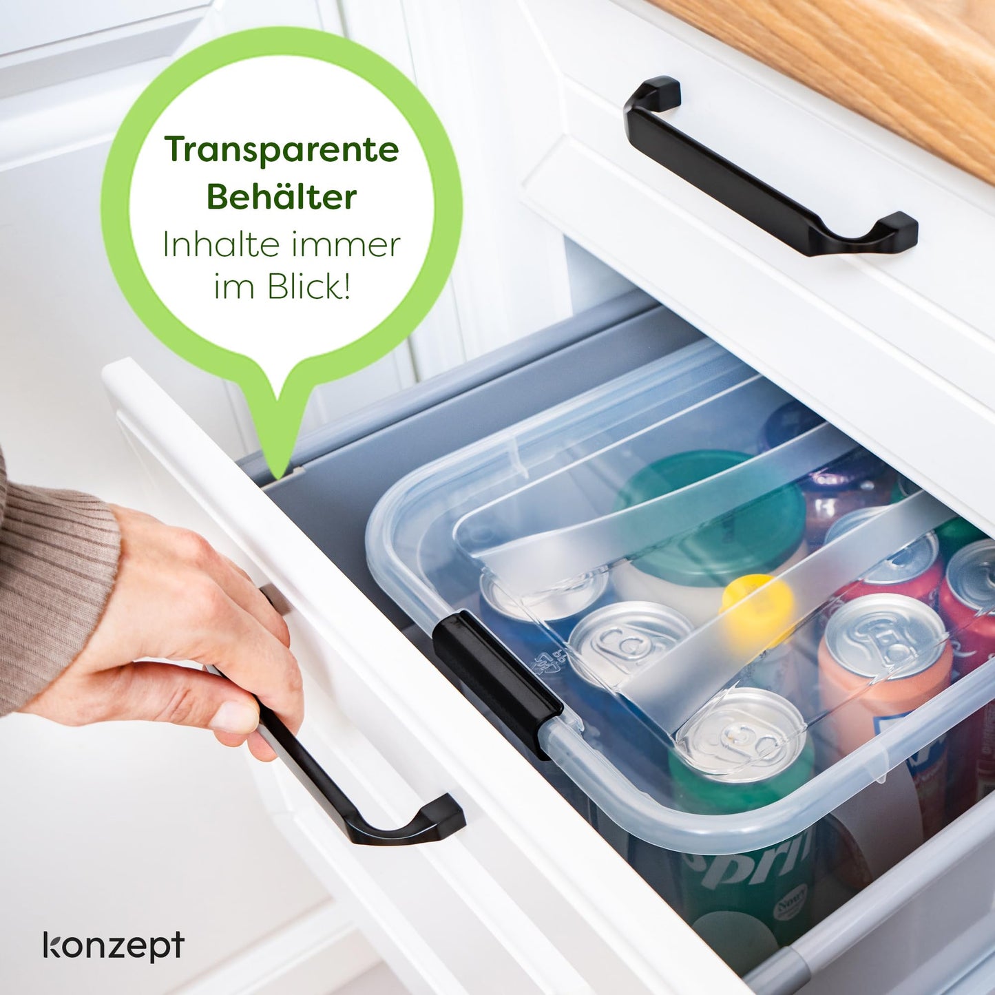 KONZEPT Storage Box with Lid 32L BPA Free Heavy Duty Locking Clips