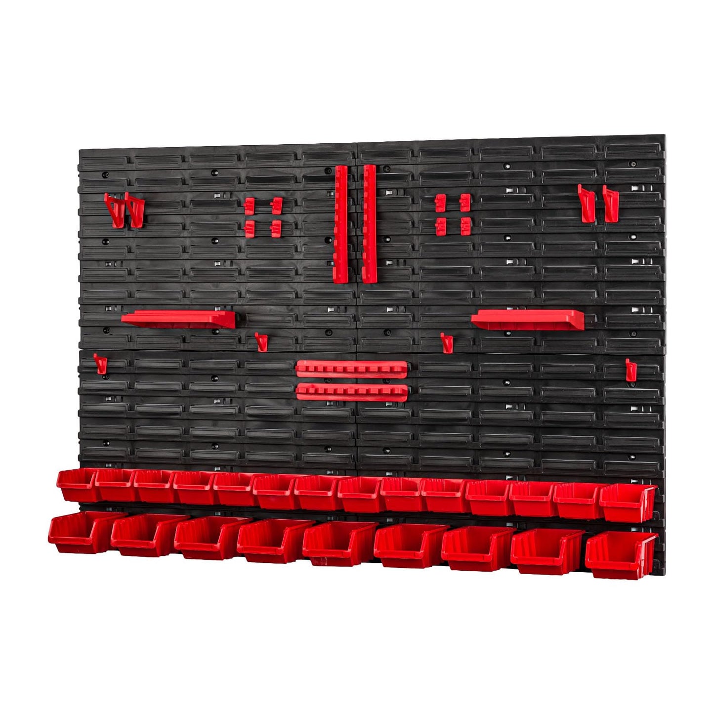 PAFEN Tool Wall with Stacking Boxes - 1152 x 780 mm - Storage System Wall Shelf for Garage Workshop Tool Holders with Perforated Wall Storage Rack Shed Rack Garage Organiser System Set 57 Pieces