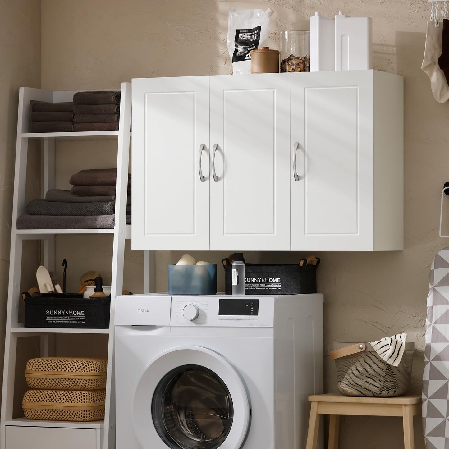 SoBuy® FRG231-W Wall Cupboard with Two Doors Bathroom Cupboard Kitchen Cabinet Medicine Cabinet White WHT Approx. 60 x 60 x 30 cm.