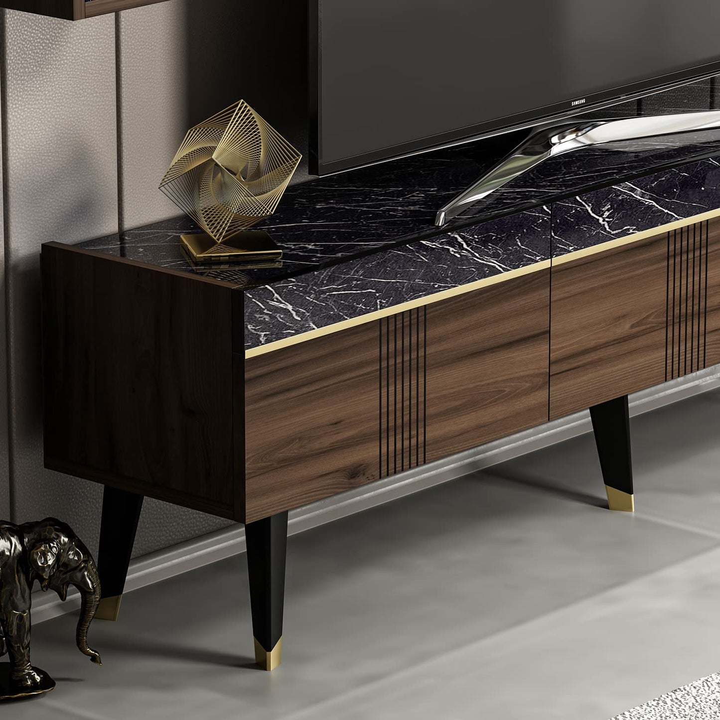 Homidea KARYA Coffee Table - Sofa Table - Living Room Table - Side Table in Elegant and Modern Design (Coffee Table - Beige/Marble)