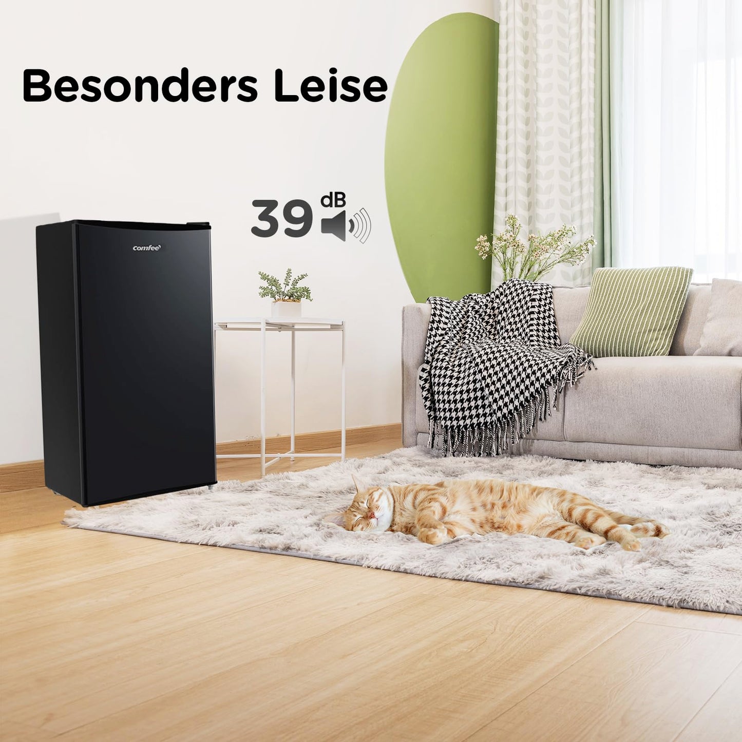 Comfee RCD80WH3(E) Fridge Freezer / 80L Small Fridge / with 12L Freezer Compartment / -18°C to -8°C / 4-Star Freezer Rating / Inverter Compressor / White [Energy Class D]