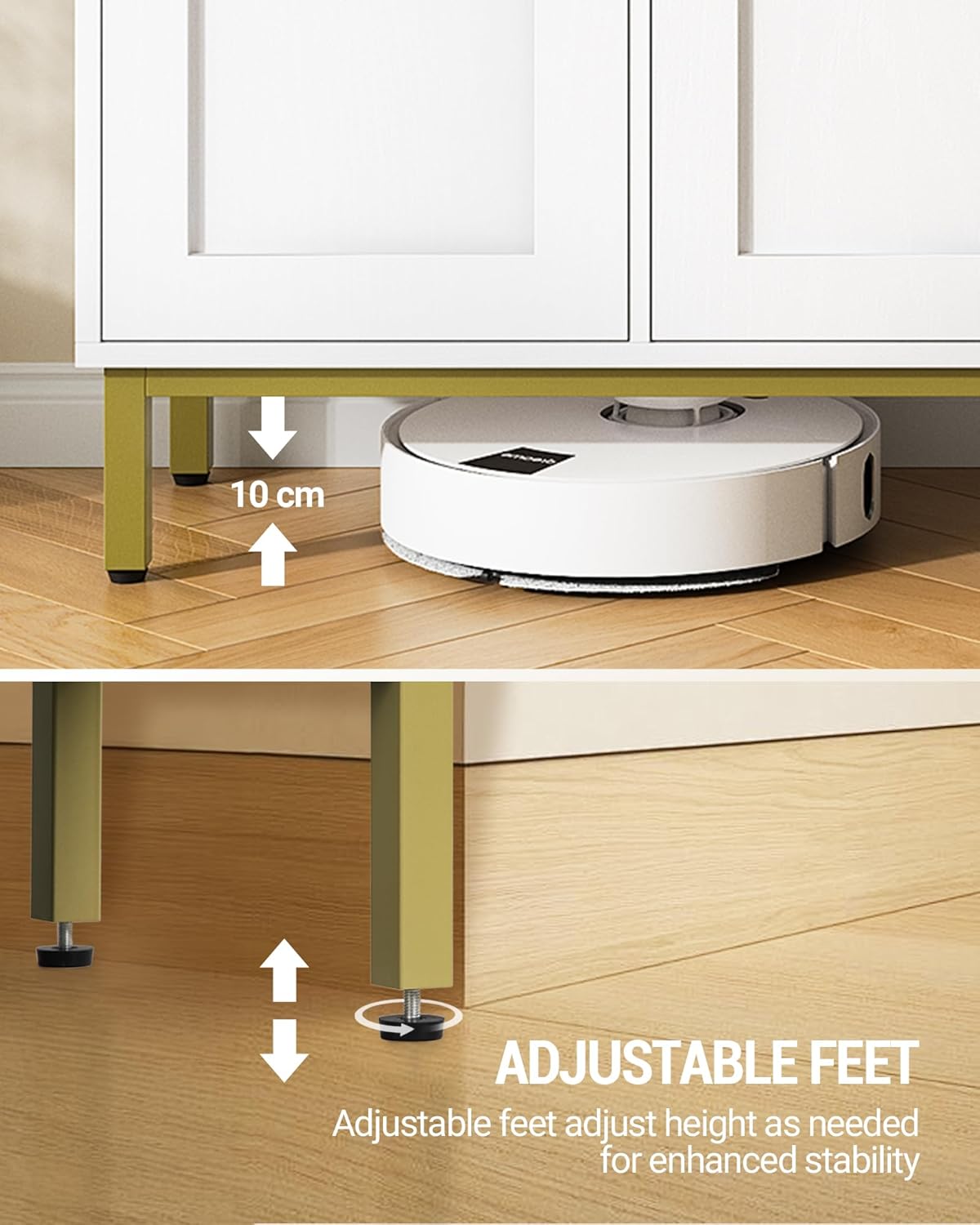 Hzuaneri SC21313G Sideboard, Storage Cabinet, Kitchen Cabinet, Kitchen Chest of Drawers, 3 Doors, Adjustable Shelves, Buffet Cabinet for Kitchen and Living Room, 30 x 100 x 80.5 cm, White