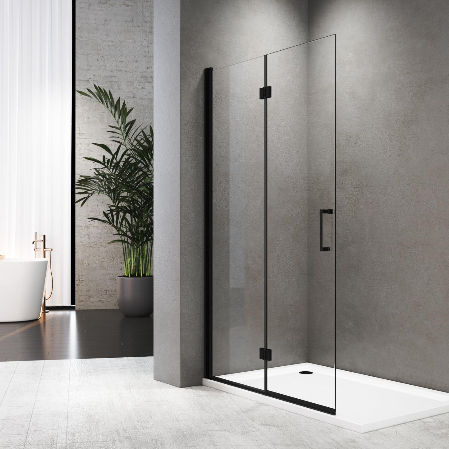 Shower Screen Walk in Shower Screen 120 x 185 cm Swing Doors Shower Enclosure with Fixed Part and Corner Shelves Revolving Door Swing Door Shower Cubicle 6 mm Nano Safety Glass Glass