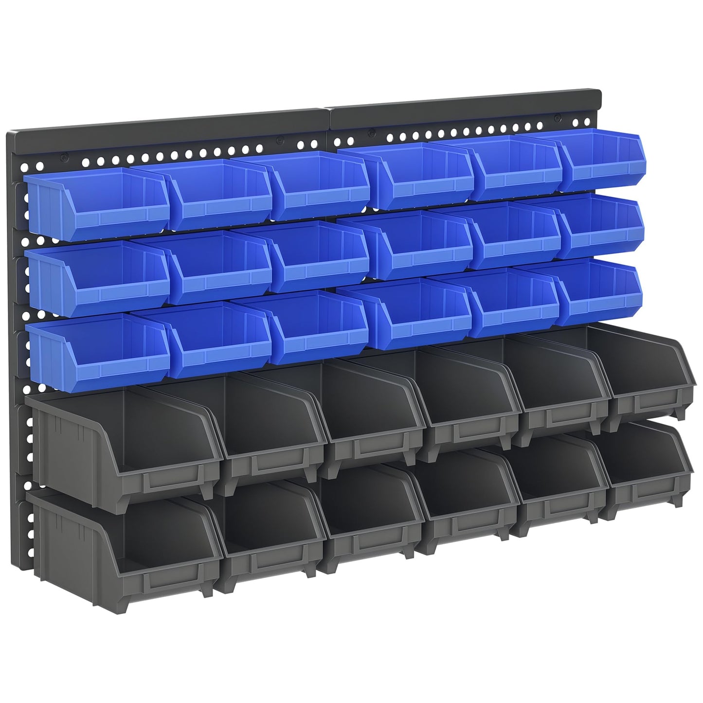 DURHAND Storage System Wall Shelf 37.5 x 63 cm Pack of 30 Stacking Boxes Storage Shelves in 2 Sizes Storage Boxes Workshop Shelving Red