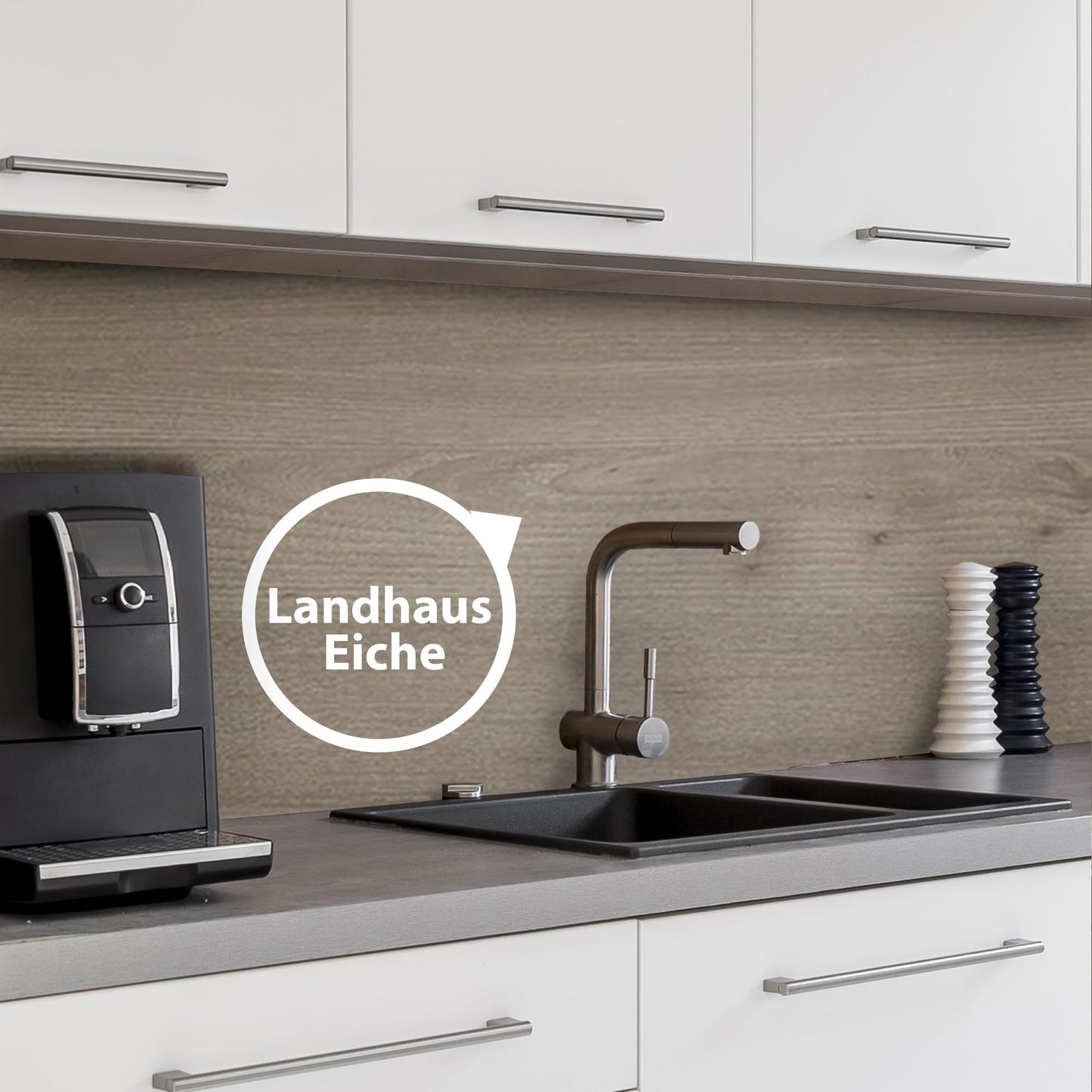 WALLando Premium Kitchen Splashback, Custom Size - Easy to Fit PVC Wall Cladding for Kitchen - Heat Resistant Plastic Panel Splash Guard - White
