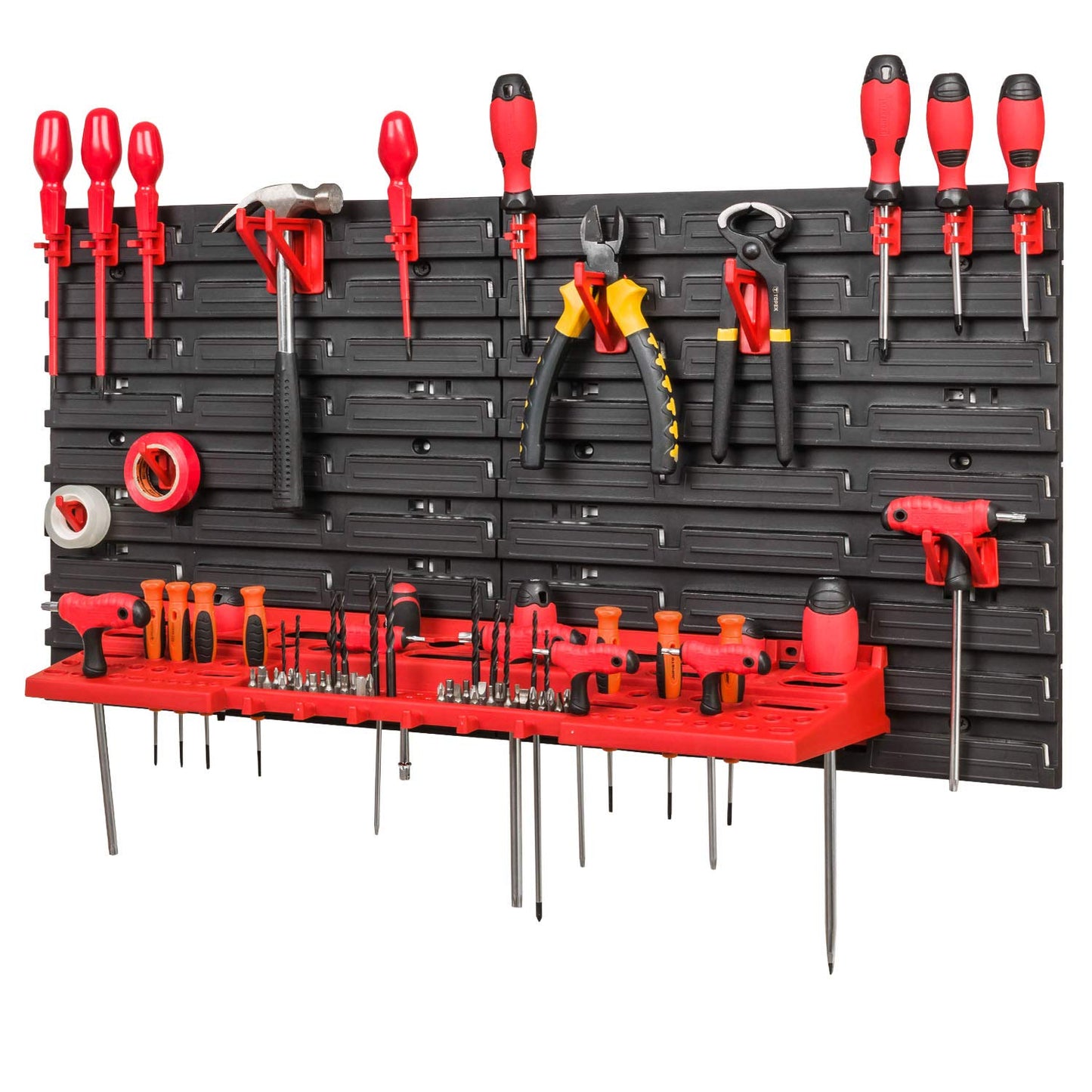 PAFEN Storage System Tool Wall 772 x 780 - Set Tool Holder and Stacking Boxes - Wall Shelf Workshop Shelf Chute Rack