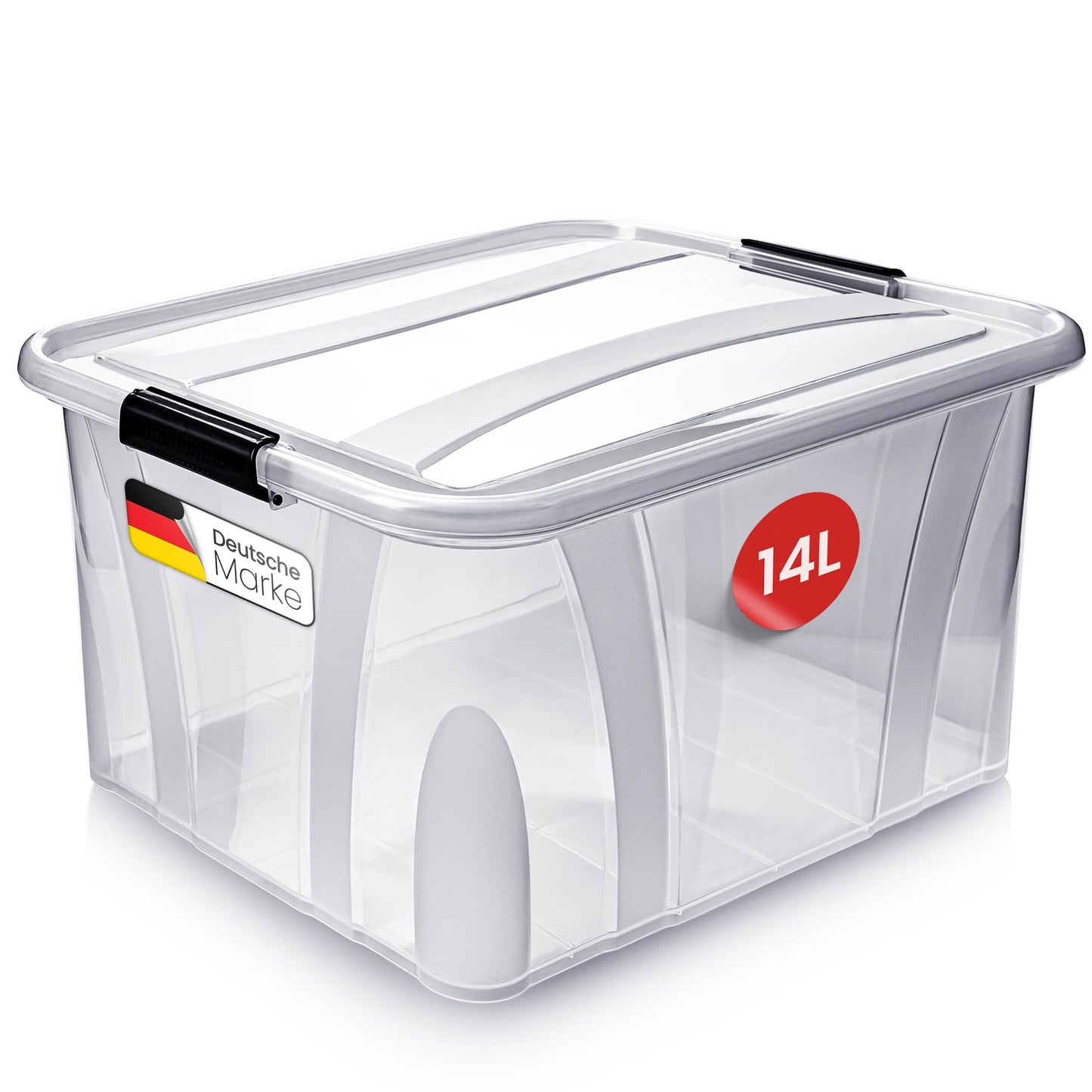 KONZEPT Storage Box with Lid 32L BPA Free Heavy Duty Locking Clips