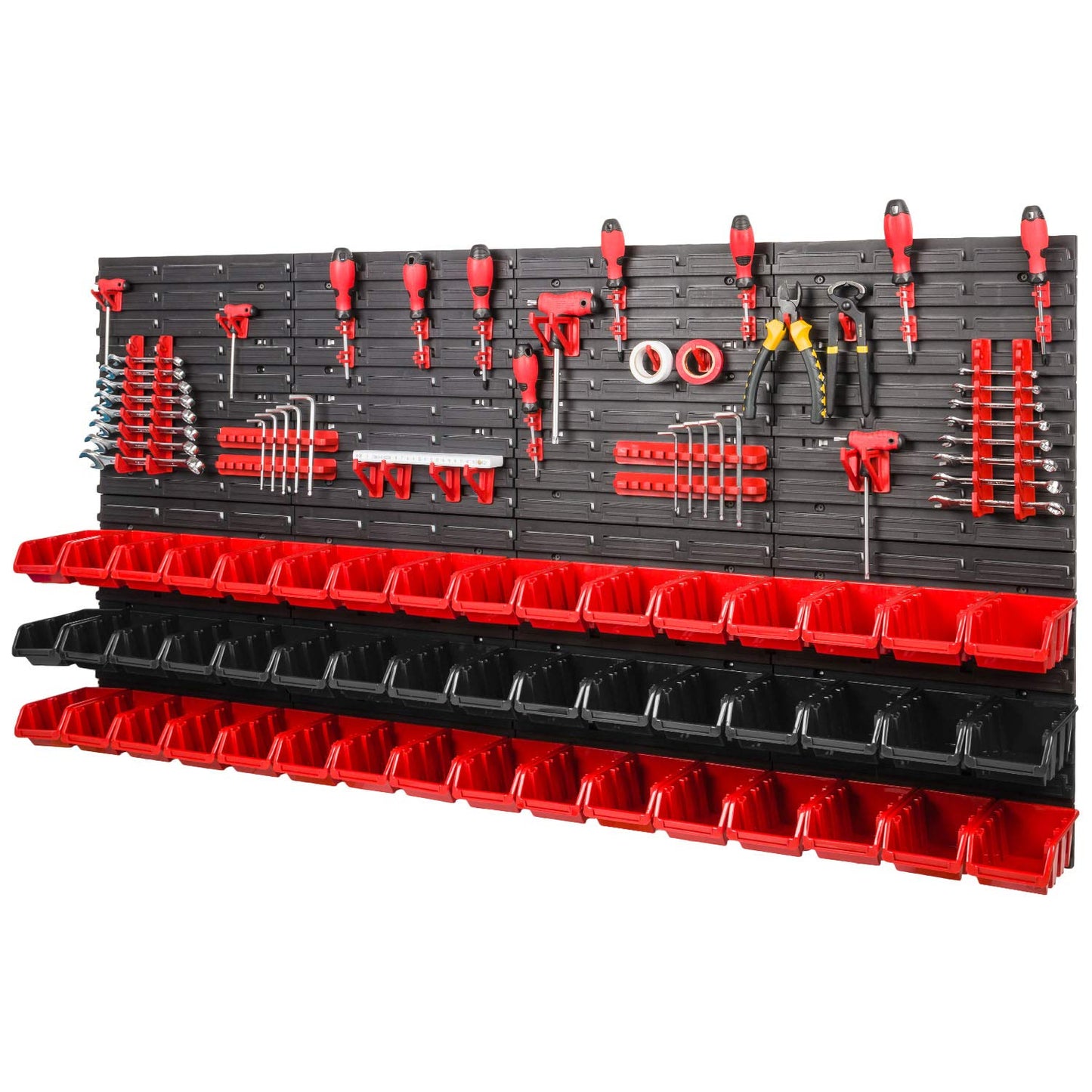 Storage System, 780 x 1152 mm, Stacking Boxes, Wall Shelf, 20 Holders, Storage Boxes, 44 Boxes, 5 Compartments