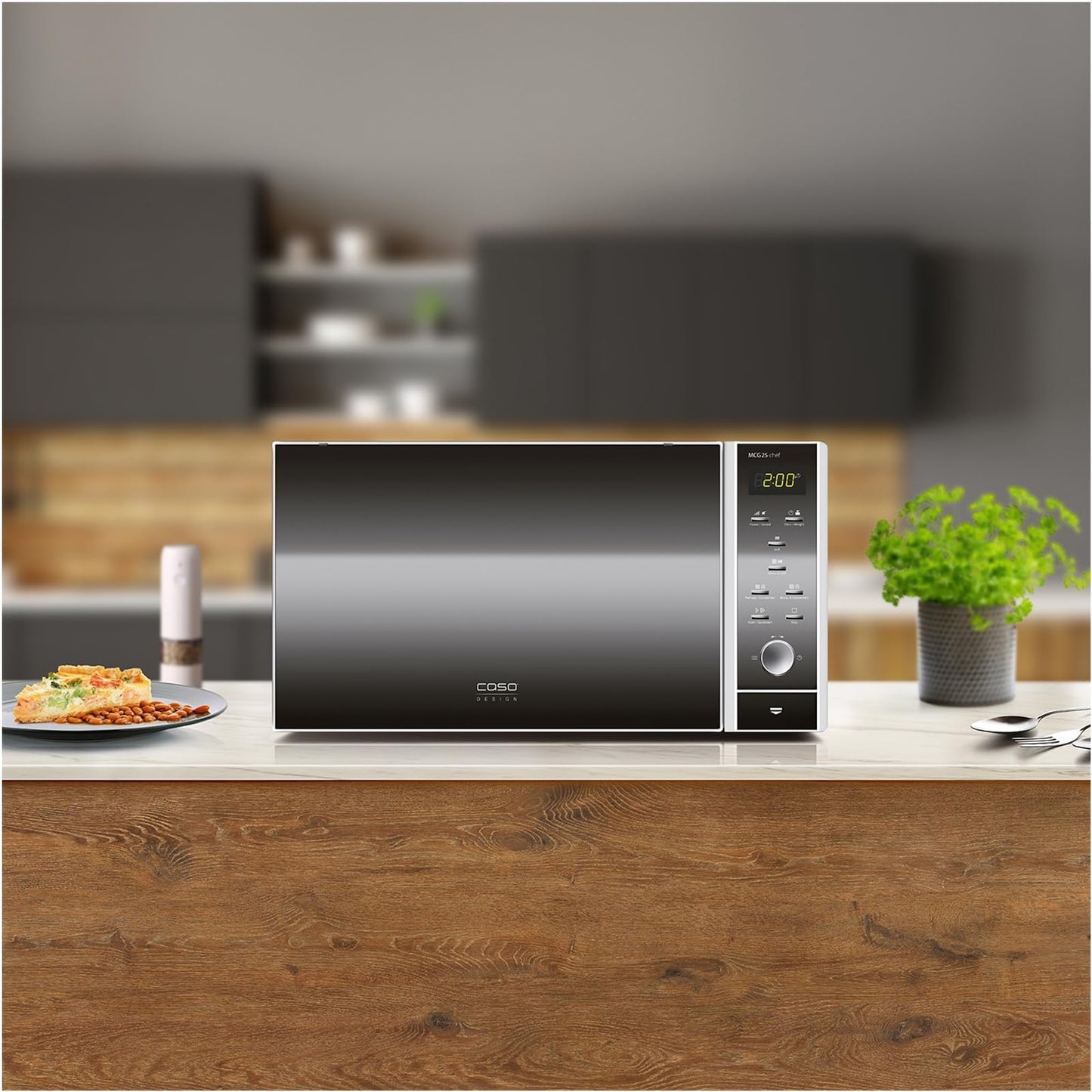 Caso MCG30 Ceramic Chef 3-in-1 Microwave, Silver