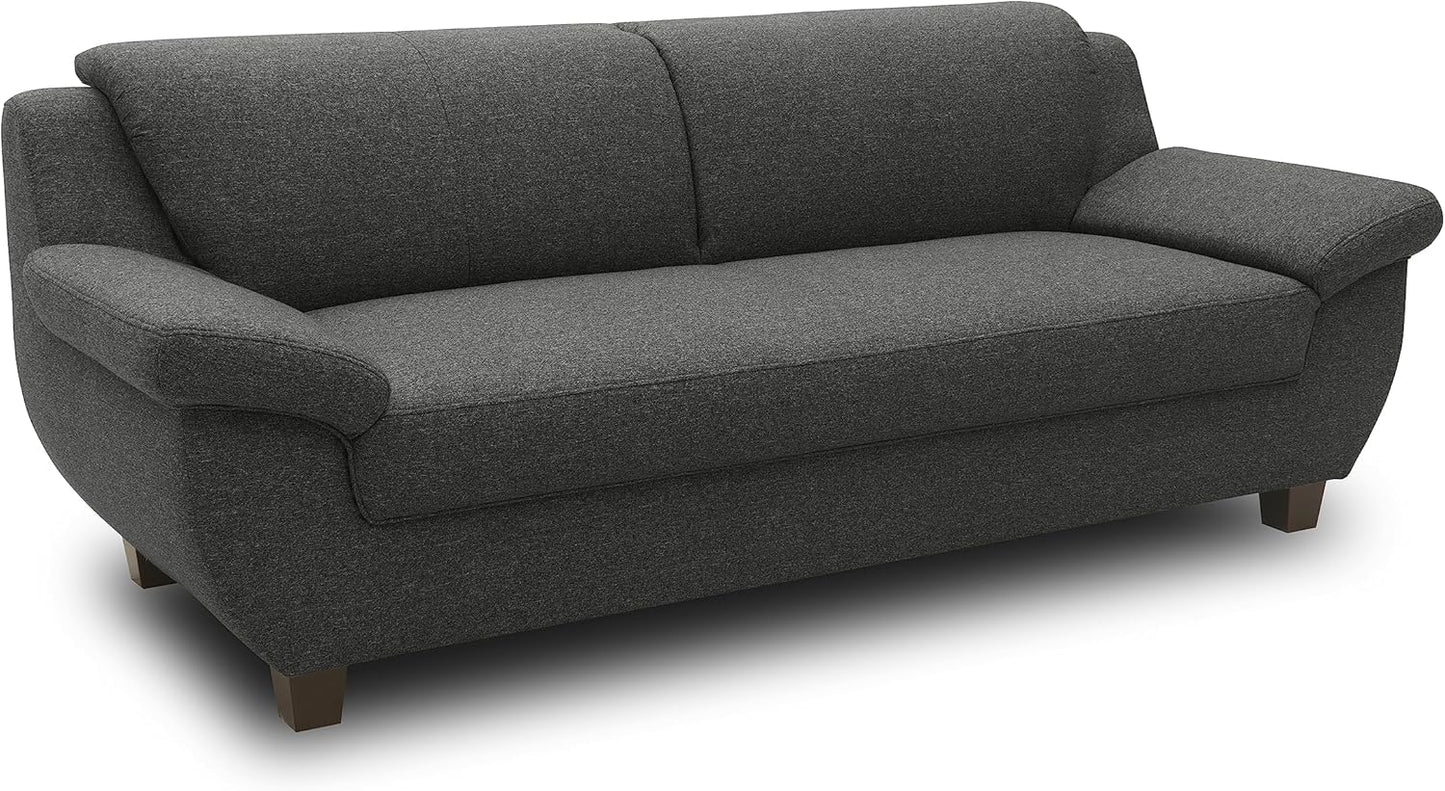 DOMO. collection Panama 3-Seater Sofa 3-Seater Couch Set 3-2-1 Anthracite 207 cm