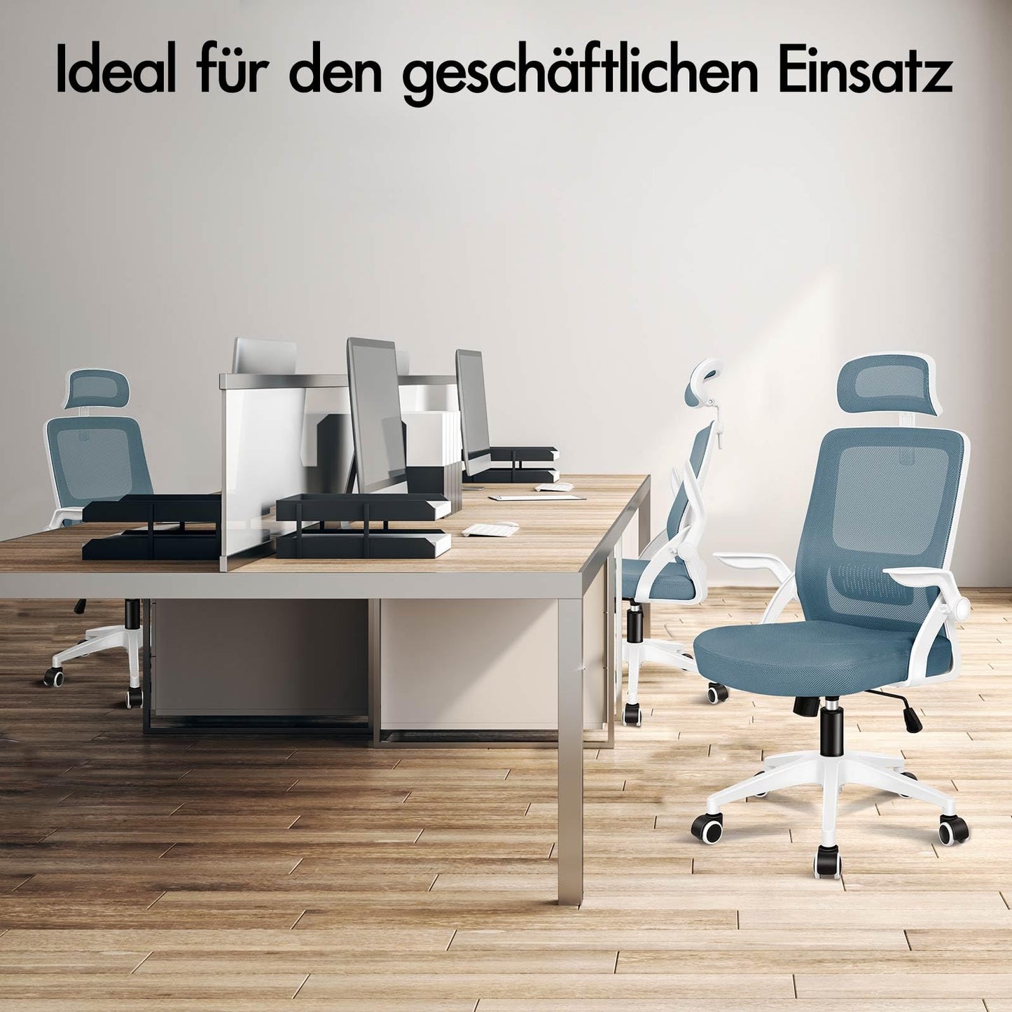 ALFORDSON Ergonomic Office Desk Chair, Computer Chair with Dynamic Lumbar Support, Tilting Swivel Chair with Flip Up Armrest, Black