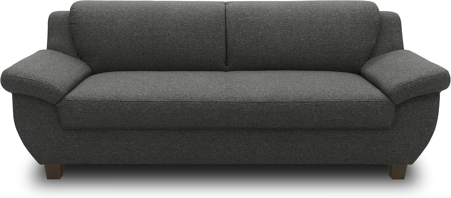 DOMO. collection Panama 3-Seater Sofa 3-Seater Couch Set 3-2-1 Anthracite 207 cm