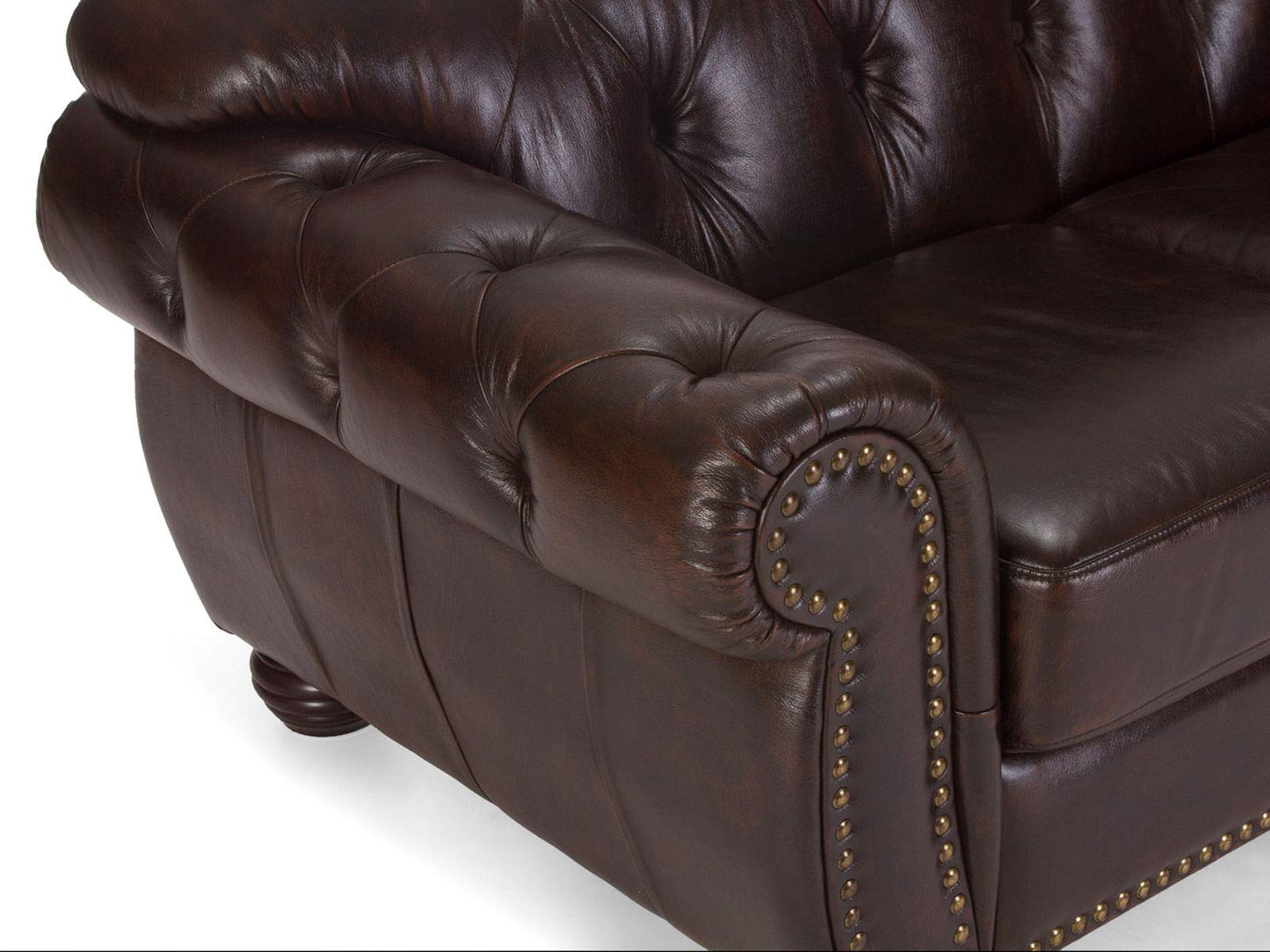 Woodkings® Chesterfield Hereford Sofa 3-Seater Genuine Leather Antique Brown Couch Office Sofa Upholstery 3 Unique Men's Room English Leather Sofa Style Sofa Club Sofa