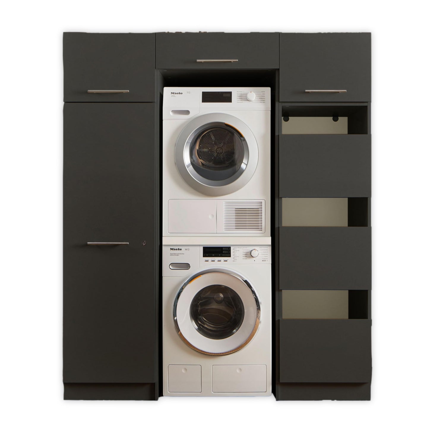 LAUNDREEZY Cabinet Attachment for Washing Machine Cabinet, White, Attachment Cabinet for Additional Storage Space in the Laundry Room, 50 x 38 x 67.5 cm (W x H x D)