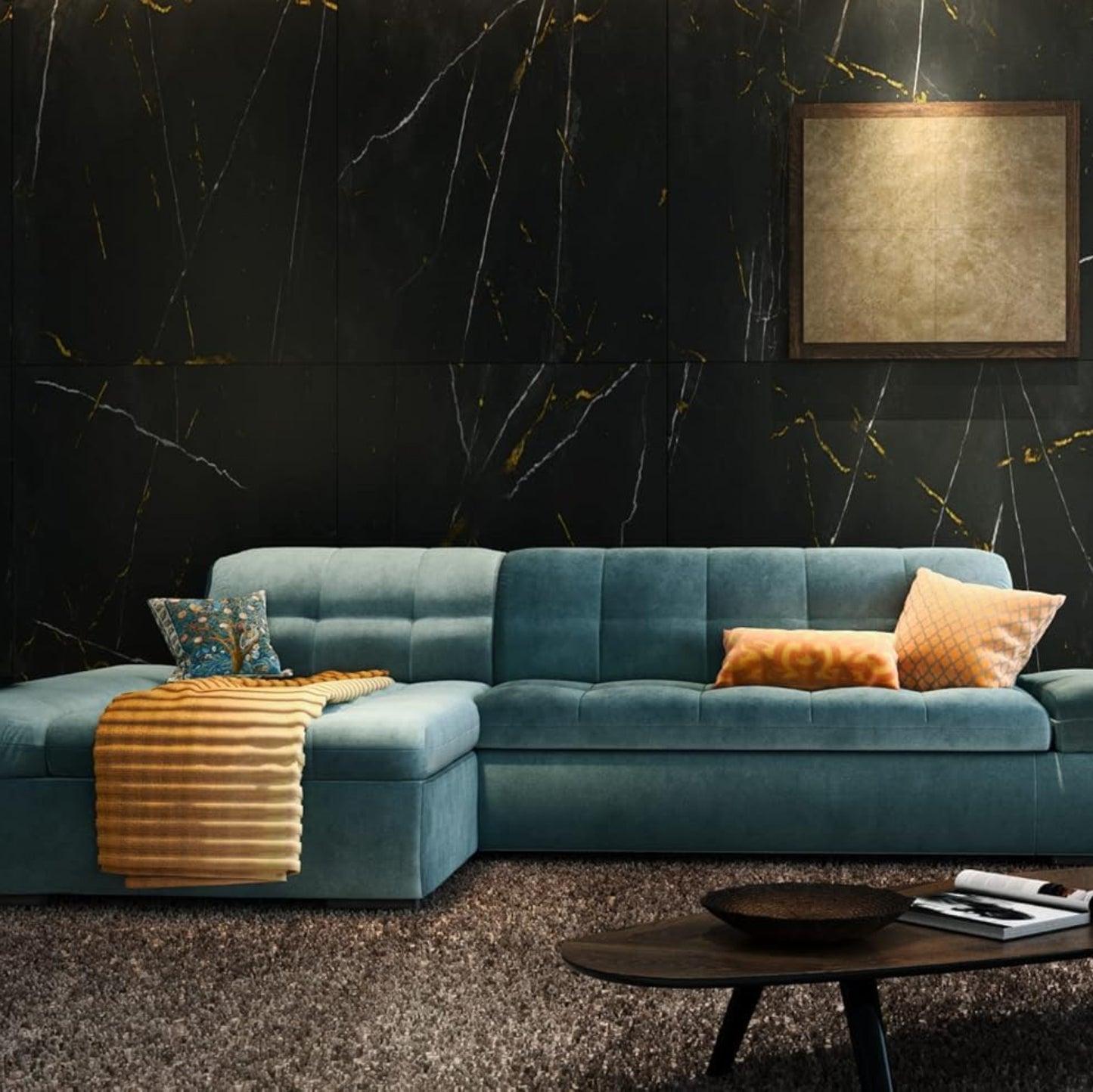DOMO. collection Moric Corner Sofa, L-Shaped, Corner Sofa, L-shaped, 300 x 172 x 80 cm (W x D x H), Beige