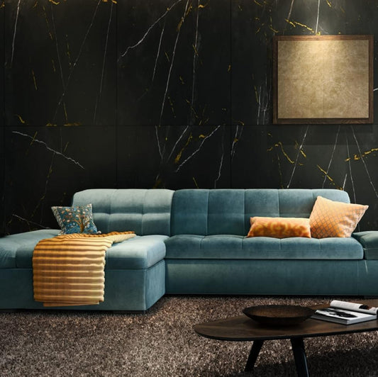 DOMO. collection Moric Corner Sofa, L-Shaped, Corner Sofa, L-shaped, 300 x 172 x 80 cm (W x D x H), Beige
