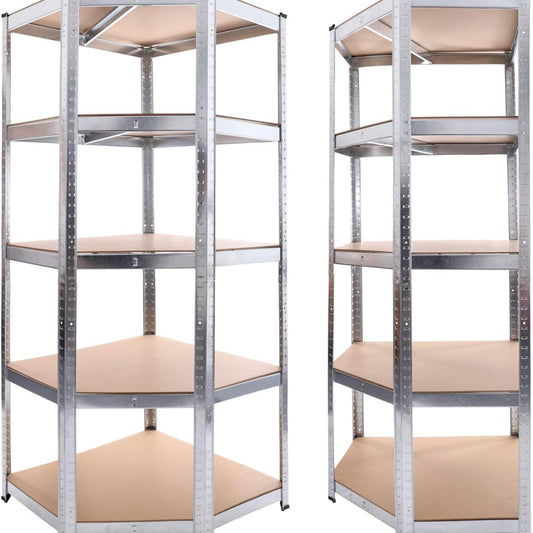Corner Shelving Unit Heavy Duty 180 x 70 x 40 cm 875 kg 5 MDF Shelving Unit Storage Shelving Basement Shelving Workshop Shelving Unit