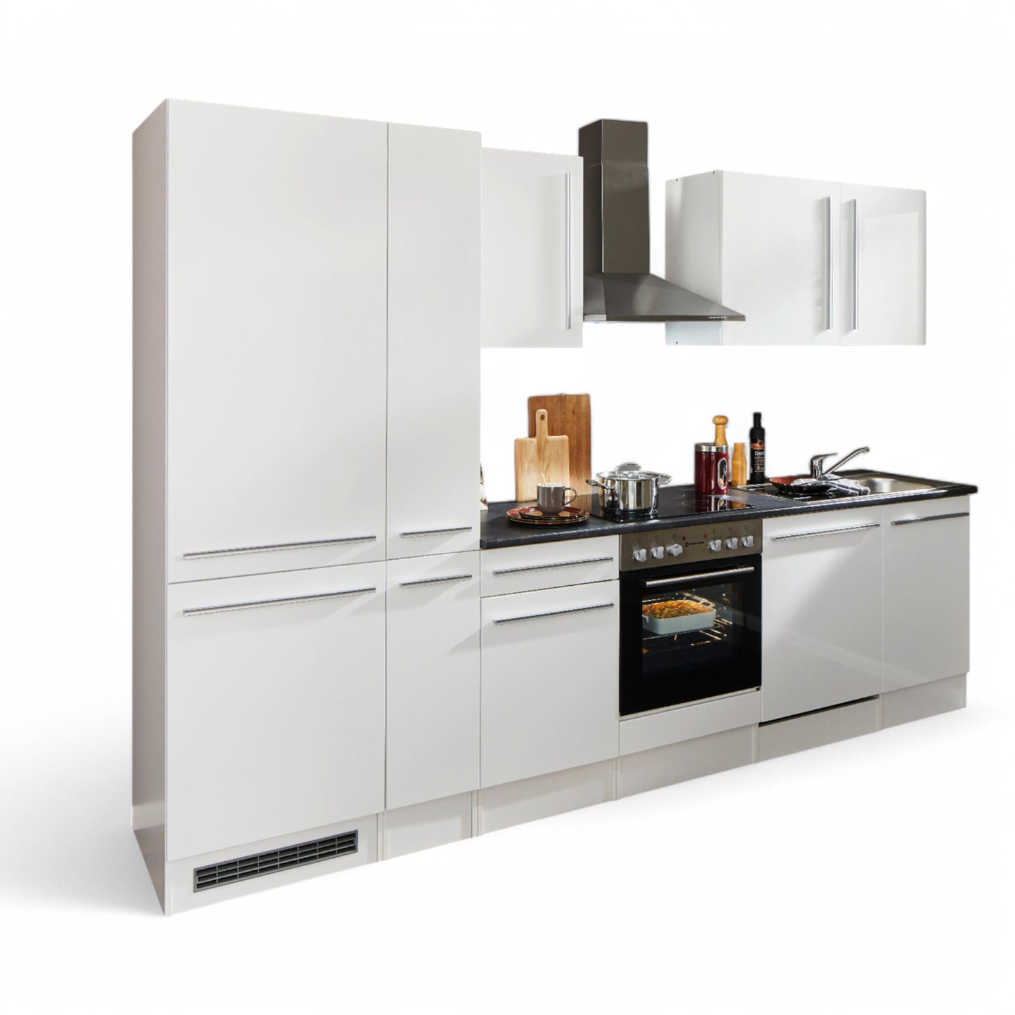 Jazz 8 Modern Kitchen Unit without Electrical Appliances in Anthracite, Artisan Oak Look, Spacious Fitted Kitchen with Lots of Storage Space, 220 x 211 x 60 cm (W x H x D)