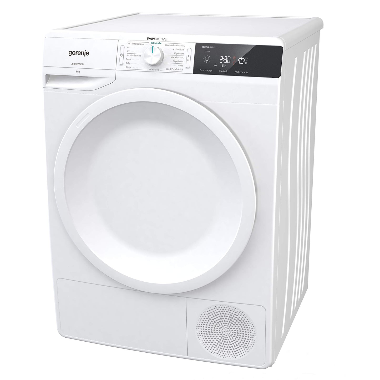 Gorenje DPNE82/GN Trockner/Kondensation mit Wärmepumpe / 8kg / 16 Programme/WIFI/Made in Europe/WaveActive Trommel/TwinAir/Feuchtesensor/Naturedry/LED Display/EEK: A++