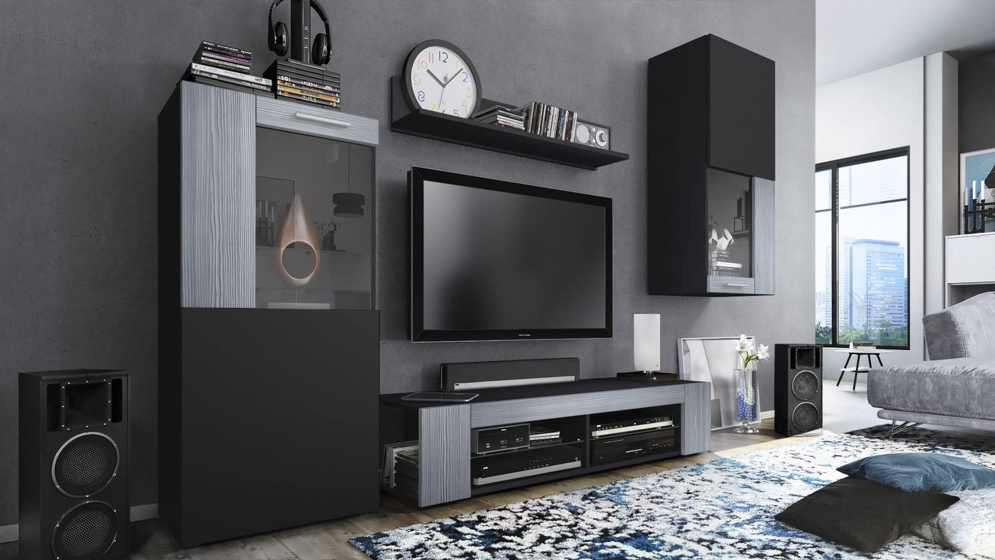 Vladon Movie Wall Unit, Black