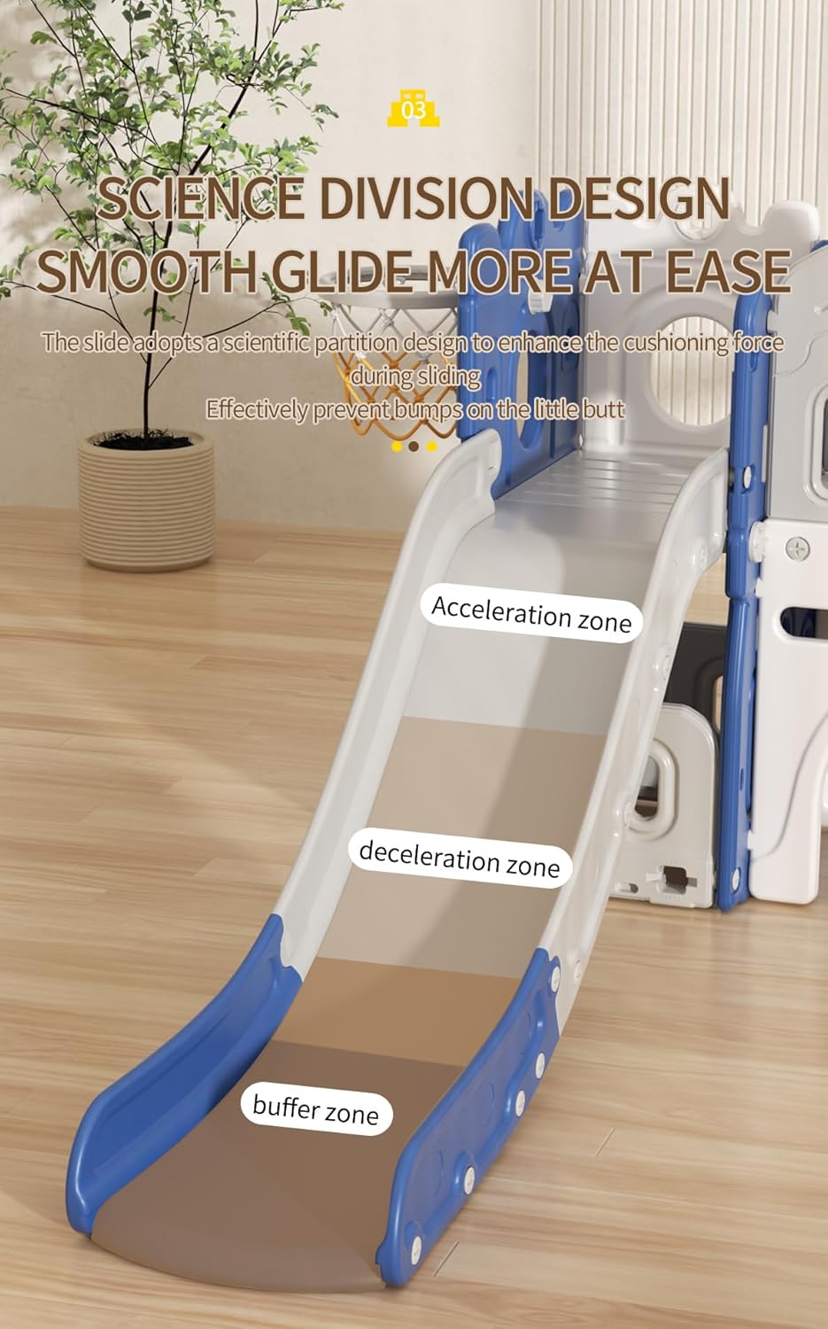 Veitoalioy Children's Slide Outdoor, Garden Slide Outdoor and Indoor, Suitable for Babies Aged 1-4 to Play, Safe and Reliable Sliding Swing Combination (Aisle Grey White)