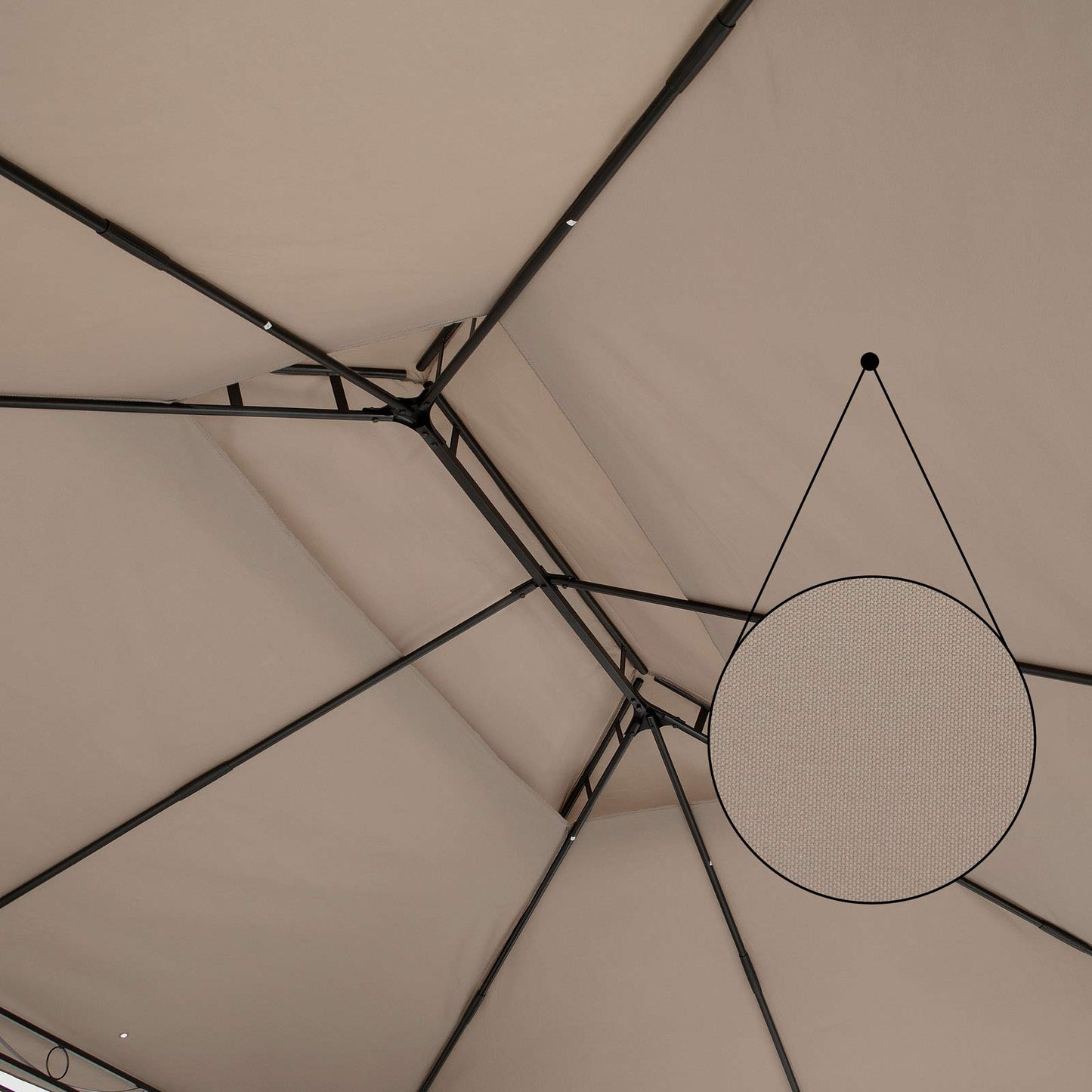 Casaria® Pavillon Topas 3x4m Metall Wasserabweisend UV-Schutz 50+ mit Seitenteile Stabil Gartenpavillon Luxus Modern Taupe