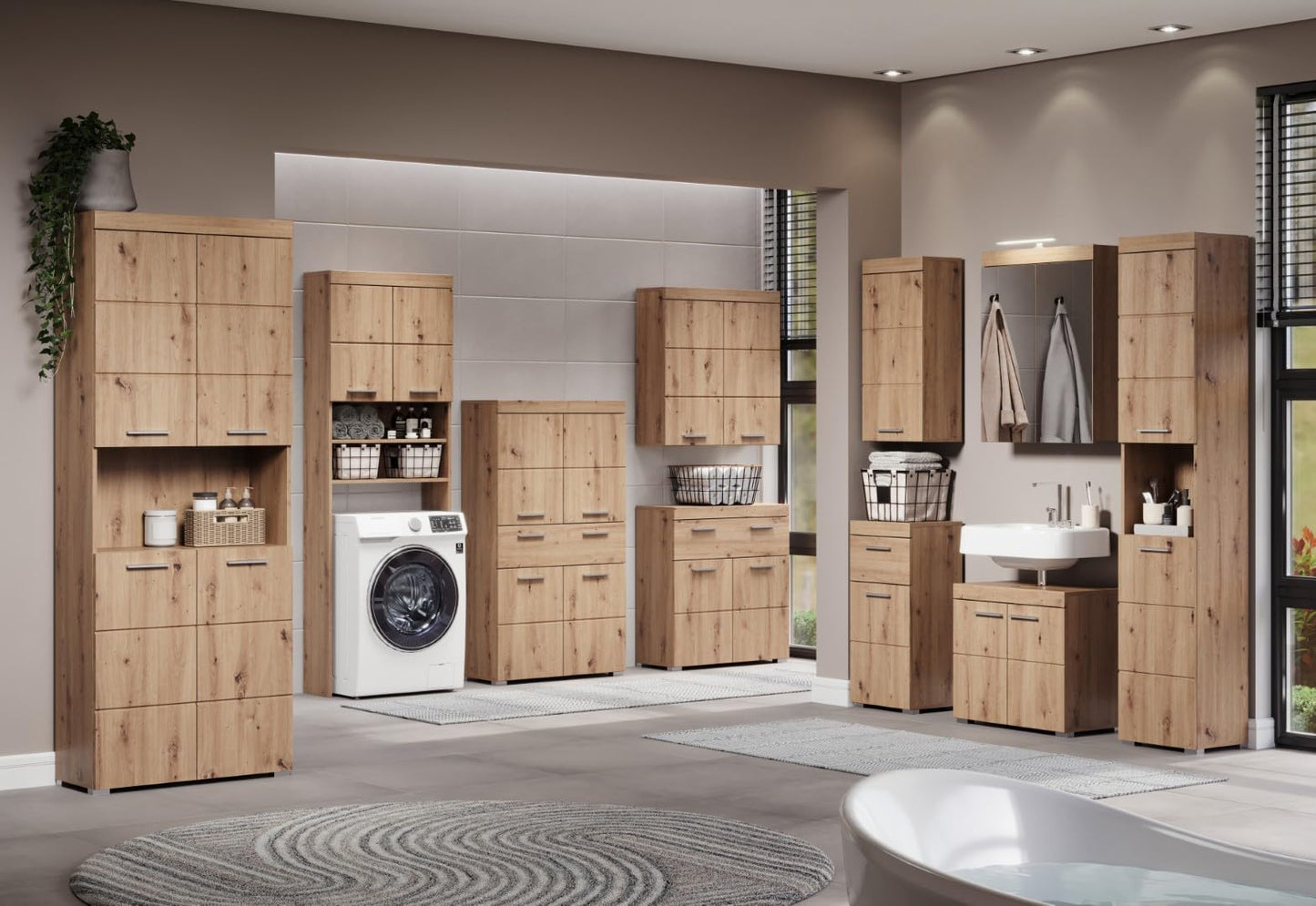 Trendteam Amanda Smart Living Bathroom Wall Cupboard 37 x 77 x 23 cm with Lots of Storage Space