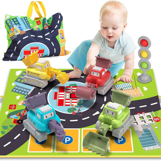 SOGAWEBB Spielzeugautos ab 1 Jahr, Baby Spielzeug 1 Jahr, Bagger Kinder 2 Jahre, Spielzeug ab 1 2 3 Jahr