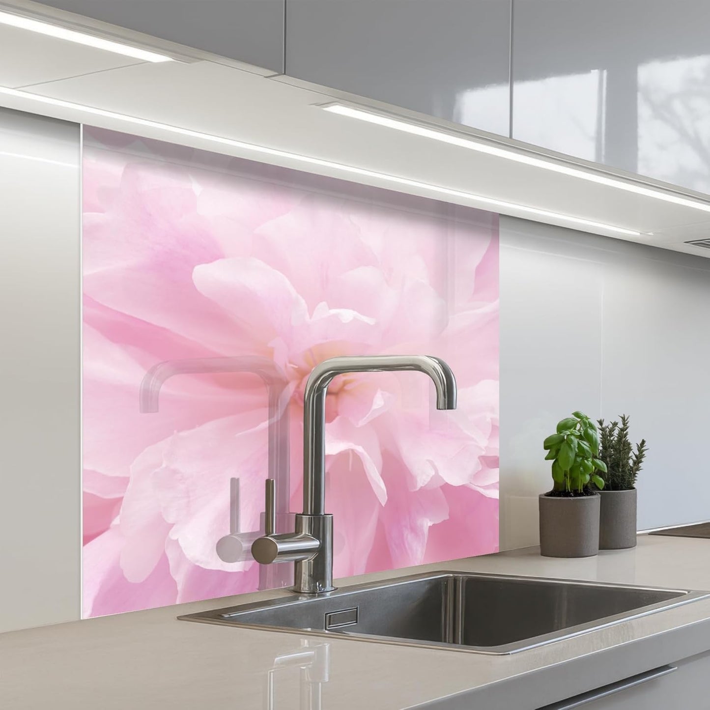 Splash Guard Kitchen Back Wall 60 x 80 cm Kitchen Washable Self-Adhesive Kitchen Wall Kitchen Front Kitchen Back Wall Protection Lavender - Purple - Flowers - Natural